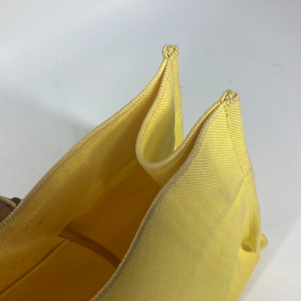 HERMES Etrivier Elan Tote Bag Shoulder Leather Canvas Women's Yellow D-241018-16 - Picture 7 of 13